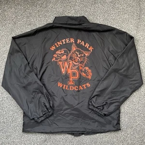 Vintage 90s Winter Park Wildcats Cardinal Bomber Jacket Windbreaker Medium - Picture 1 of 9