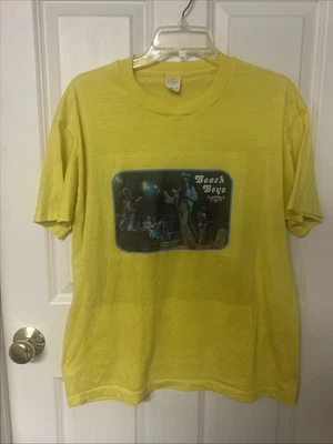 Screen Stars T-shirt Mens Large L Yellow Graphic Beach Boys Vintage Retro Tee — 第 1/4 张图片
