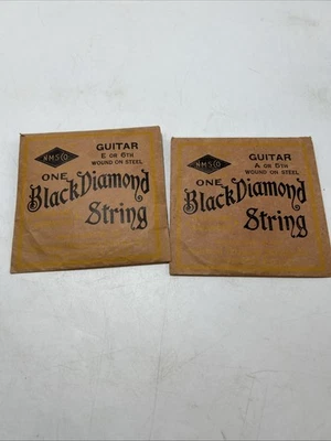 Антикварные 1930-е ЧЕРНЫЕ АЛМАЗНЫЕ СТРУНЫ Лот товаров Мандолина E Или 6-е, A Или 5-е National Co - Изображение 1 из 4