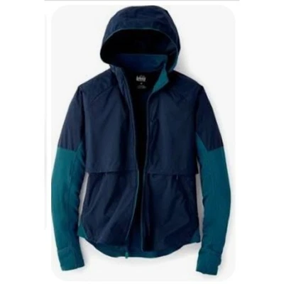 Chaqueta con Capucha REI Co-op Para Mujer Screeline Híbrida Cremallera Completa Azul Polartec Talla L Foto 1 de 4