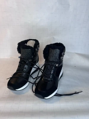 Nuevo botín de cuero Michael Kors Liv Wedge para mujer negro talla 5,5 Foto 1 de 4