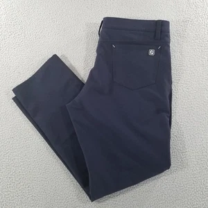 Pantalones de golf FootJoy 38x32 azul marino 5 bolsillos ajuste atlético verde elástico rendimiento - Imagen 1 de 18