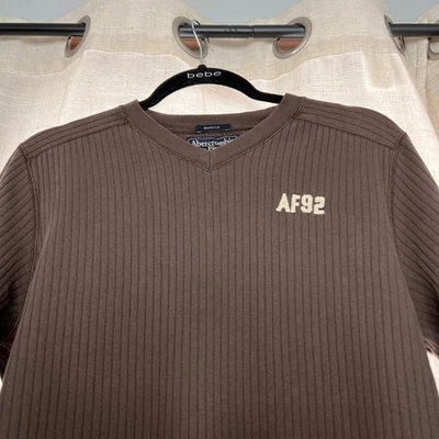 Camisa Y2K Vintage Abercrombie & Fitch Ajuste Muscular Manga Larga Bordada GRANDE Foto 1 de 4