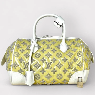 LOUIS VUITTON Monograma Bouclettes Rápido Redondo Amarillo Bordado Cuero Blanco Foto 1 de 4