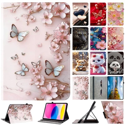For iPad 11/10/9/8/7th Gen Air Pro 13 11 2025 Patterned Leather Flip Case Cover - Image 1 of 4