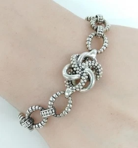 Lagos Love Knot Kaviar ovales Kettenglied Sterlingsilber Armband 8" FZZ - Bild 1 von 5
