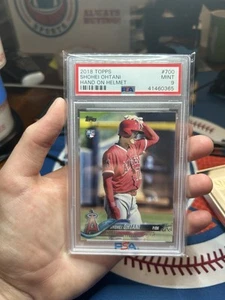 2018 Topps Shohei Ohtani Hand On Helmet SSP Rookie RC PSA 9 - Picture 1 of 2