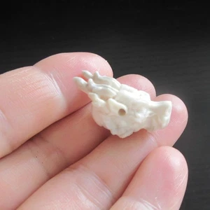 Vintage Handarbeit Netsuke Halskette Hirschhorn Anhänger Drache Statue Figur 317 - Bild 1 von 9
