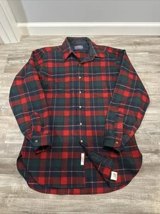 Vintage Pendleton Flanellhemd M rot grün kariert USA Schurwolle Kilgore Tartan - Bild 1 von 7