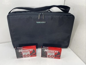 CASE LOGIC 30 CASSETTE BLACK CARRYING CASE W/ ADJUSTABLE STRAP TRAVEL STORAGE - Picture 1 of 8