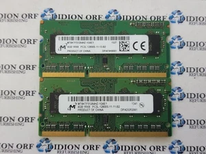 Set of 2 MICRON 4 GB DDR3L LAPTOP RAM PC3L-12800S MT8KTF51264HZ-1G6E1, SKU 14126 - Picture 1 of 1