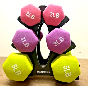 Amazon Basics Neoprene Dumbbell Hand Weights SET for Exercise and Muscle Toning - Picture 1 of 2