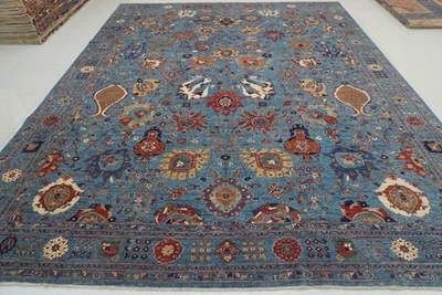 12x15 ft Blue Bidjar Afghan Hand-Knotted Wool Rug - Image 1 of 4