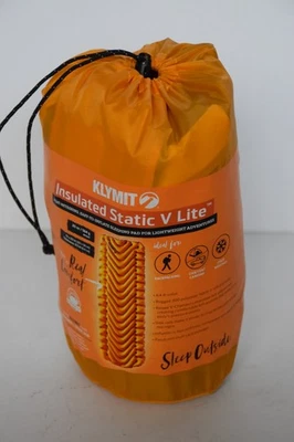 Klymit Insulated Static V Lite Inflatable Mattress, Mango Orange - 06I2OR03C - Image 1 of 2