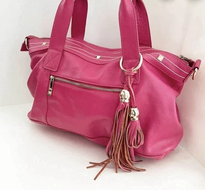 Bolso de Mano Comprador Cuore & Pelle Amelia Rosa Grande Cuero Guijarro Foto 1 de 4