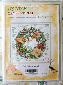 ITSTITCH Kreuzstich Weihnachtskranz Set H790 Weihnachten Feiertage Deko - Bild 1 von 3