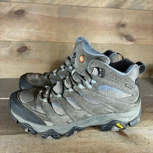 Merrell Moab 3 Mid Mujer Talla 7.5 Ancho Zapatos Gris Impermeable Botas Senderismo - Imagen 1 de 9