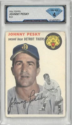 1954 Topps JOHNNY PESKY #63 💎 DSG 4 VG/EX - Image 1 of 2