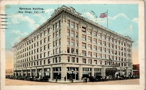 Spreckels Gebäude San Diego ca 1924 Vintage Postkarte AU1 - Bild 1 von 2