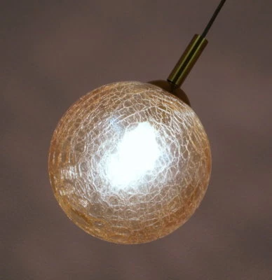 noble lámpara de techo bola de cristal craquelè años 70 lámpara colgante ámbar Ø 25 cm EXCELENTE Foto 1 de 4