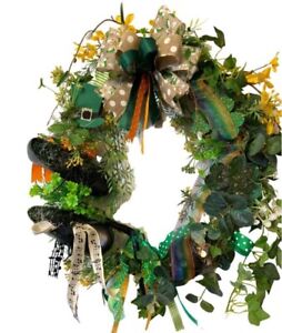 Genuine hand made saint Patrick's day wreath 53cm Artificial Irish ☘️ Ireland