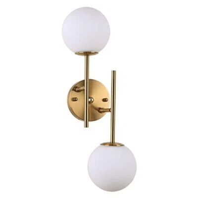 Aplique de Pared Globo, 7.5" W x 20" H, Base G9, Compatible con LED o Halógeno Dorado Foto 1 de 4