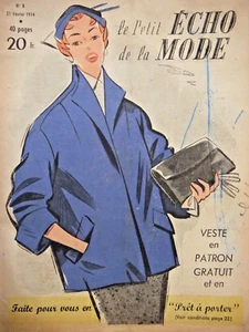 Magazine 1954 - LE PETIT ECHO DE LA MODE N°08 - jacket and little black dress - Imagen 1 de 2