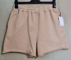 Mayde Women Raw Edge Sweatshorts Sand Size Small  - Picture 1 of 7