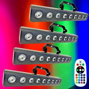 Four - CFX Vibebar 1 40cm RGBW LED Bar with Wireless Remote - Stage Disco DJ - Picture 1 of 8