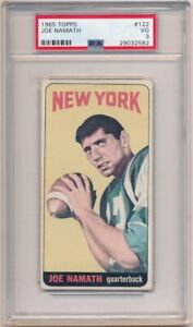 JOE NAMATH 1965 TOPPS FOOTBALL #122 RC ROOKIE CARD NEW YORK JETS PSA 3 VG