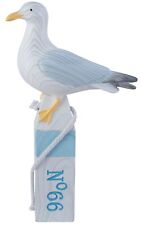 Beachcombers Seagull Perched on Blue and White Buoy Tabletop Figurine 11 Inches