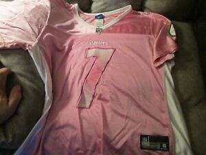 Vtg Reebok NFL Jersey Pittsburgh Steelers Ben Roethlisberger #7 size XL Pink