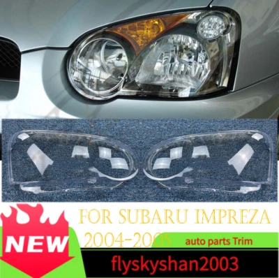 Um par de farol dianteiro transparente lente shell + cola para Subaru Impreza 2004-2005 - Imagem 1 de 4