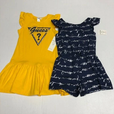 JUEGO DE 2 NIÑAS GUESS, VESTIDO Y MAMELUCO TALLA 7 NUEVO CON ETIQUETA Foto 1 de 4