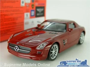 MERCEDES SLS AMG CAR MODEL 1:43 SIZE MAROON WELLY NEX 2 DOOR COUPE BENZ SPORT T3 - Picture 1 of 4