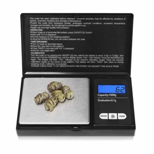 1000g Weigh Gram Scale Digital Pocket Scale Jewelry Scale Black Kitchen Scale - Imagen 1 de 6