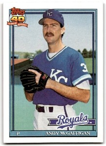 1991 Topps Baseball Card Andy McGaffigan Kansas City Royals #671