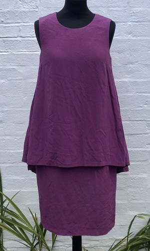 MAISON MARGIELA Silk Dress Tunic With Overlay Panel And Side Pockets 42IT 10UK