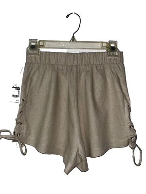 Pantalones Cortos Charlotte Russe Para Mujer Beige Tostado Cintura Alta Talla XS Estilo 14021 NUEVO Foto 1 de 3
