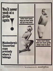 Anuncio de diario para damas 1965 Maidenform ¡Nunca volverás a tirar de una faja! - Imagen 1 de 1