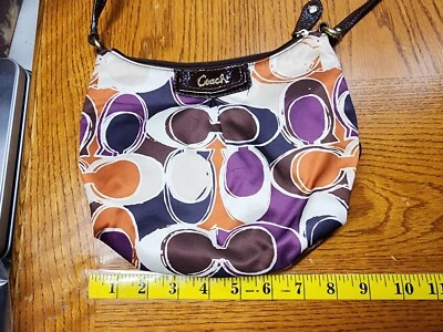 COACH Brown Leather SwingPack Handbag Purse Shoulder Bag Ashley Scarf Signature  - Imagem 1 de 4