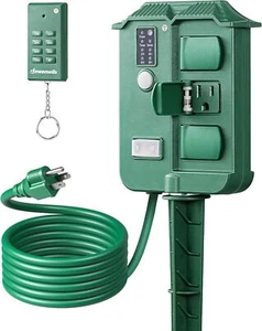 DEWENWILS DIGITAL YARD STAKE TIMER REMOTE CONTROL DUSK TO DAWN New!!! - Picture 1 of 4