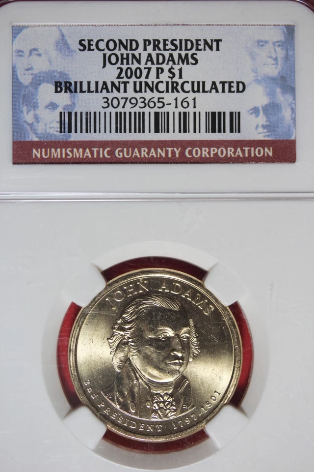 2007 P NGC JOHN ADAMS BRILLIANT UNC PRESIDENTAIL DOLLAR #B49147 - Image 1 of 2