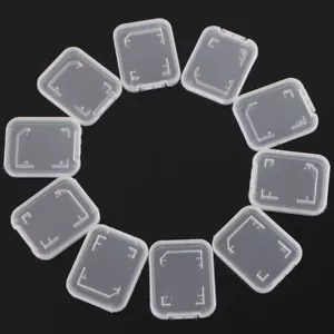 10pcs Clear Standard SD SDHC Memory Card Case Holder Box Carry Storage Plastic - Picture 1 of 12