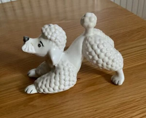 Vintage 1950/60er Jahre weißer Pudel Hocken - Bild 1 von 4