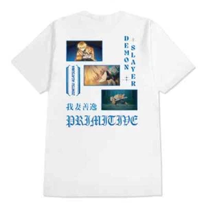 Camiseta Primitive X Demon Slayer Thunder blanca de manga corta para hombre - Imagen 1 de 2