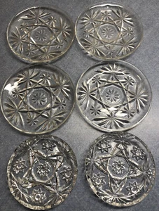 6 Vintage Anchor Hocking Prescut Clear Glass Coasters 4.5" and 3.75" - Picture 1 of 6