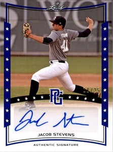 2014 Leaf Perfect Game Showcase Autographs Blue #AJS1 Jacob Stevens 25