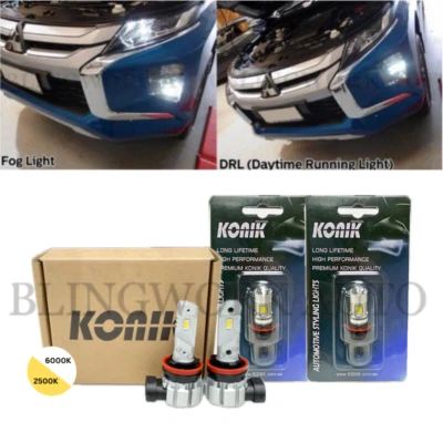 KONIK P13W + H8 LED DRL Fog Daytime Running Light White for Mitsubishi MR Triton - Image 1 of 4