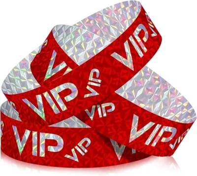 BRANDED 500 Pack VIP Plastic Wristbands for Events Party VIP Custom Bracelets Armbands